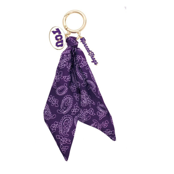 TCU Horned Frogs Logo Bandana Bag Charm Keychain - Picture 1 of 3